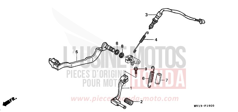 PEDAL von Africa Twin 750 SHASTA WHITE (NH138H) von 1990